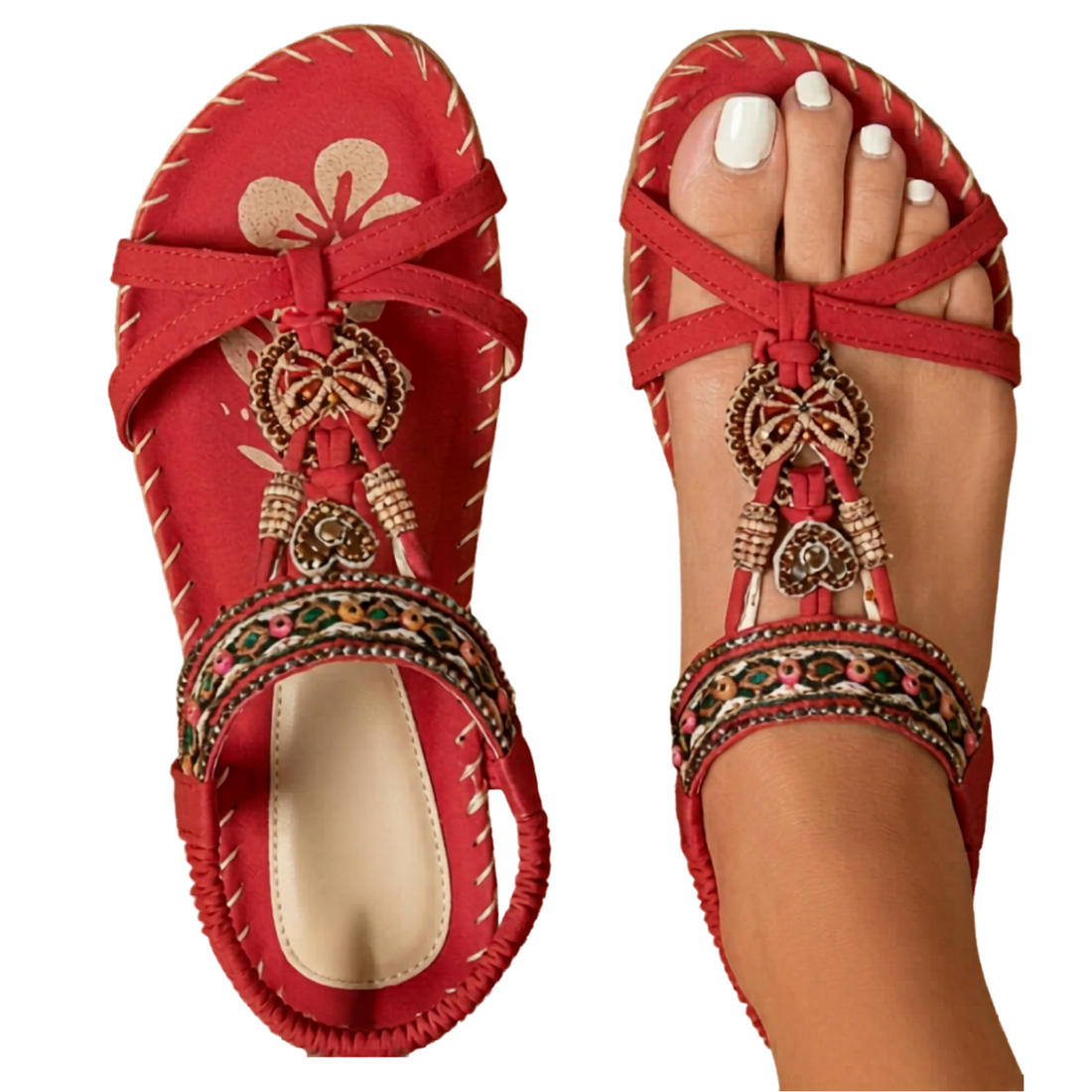Sandales Femme Bohème à Perles