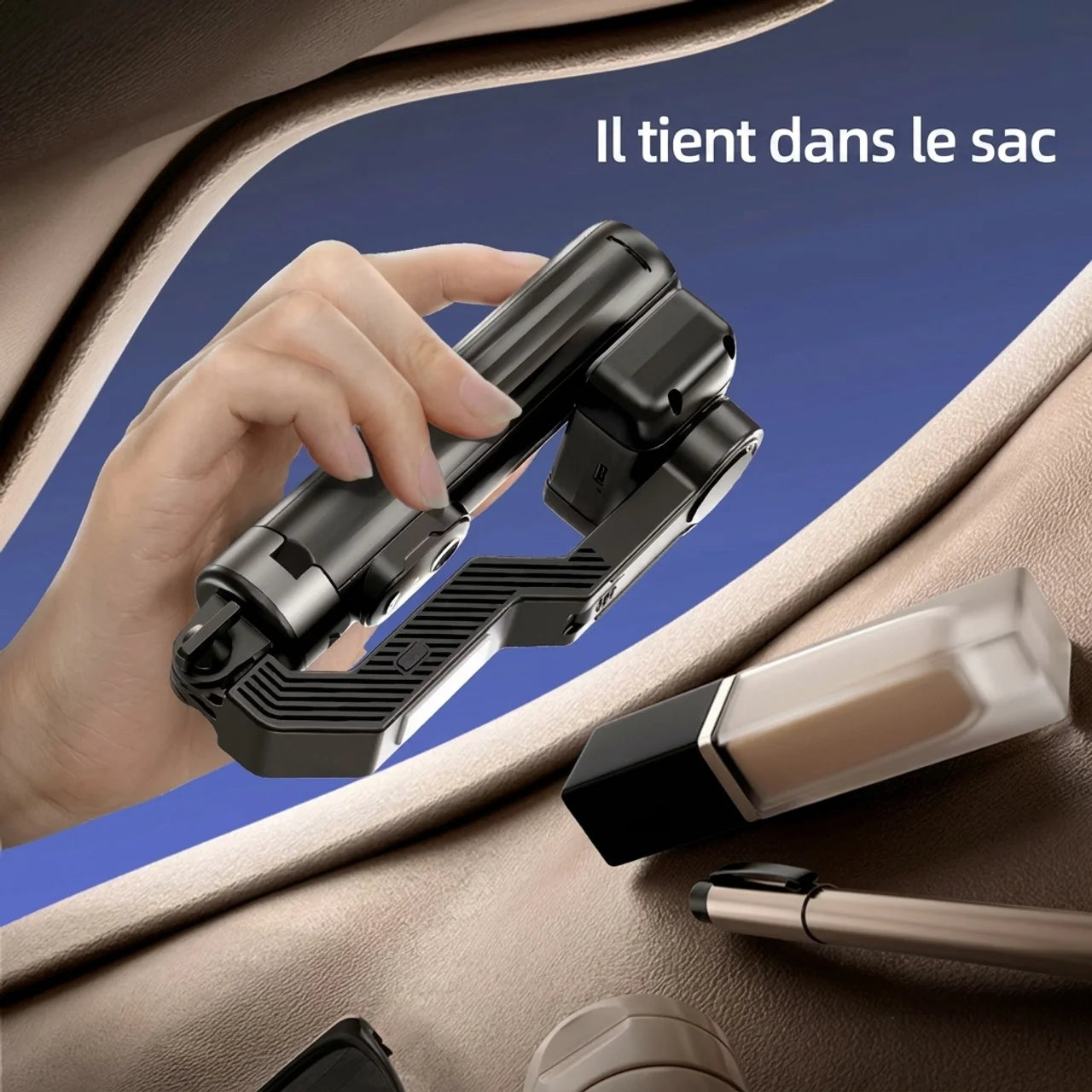 Stabilisateur Smartphone Perche Selfie Stick et Trépié Extensible Lumière LED