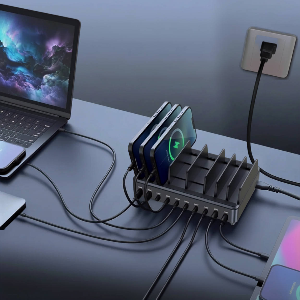Station de Charge USB-C 500W 10 Ports Charge Rapide PD 100W