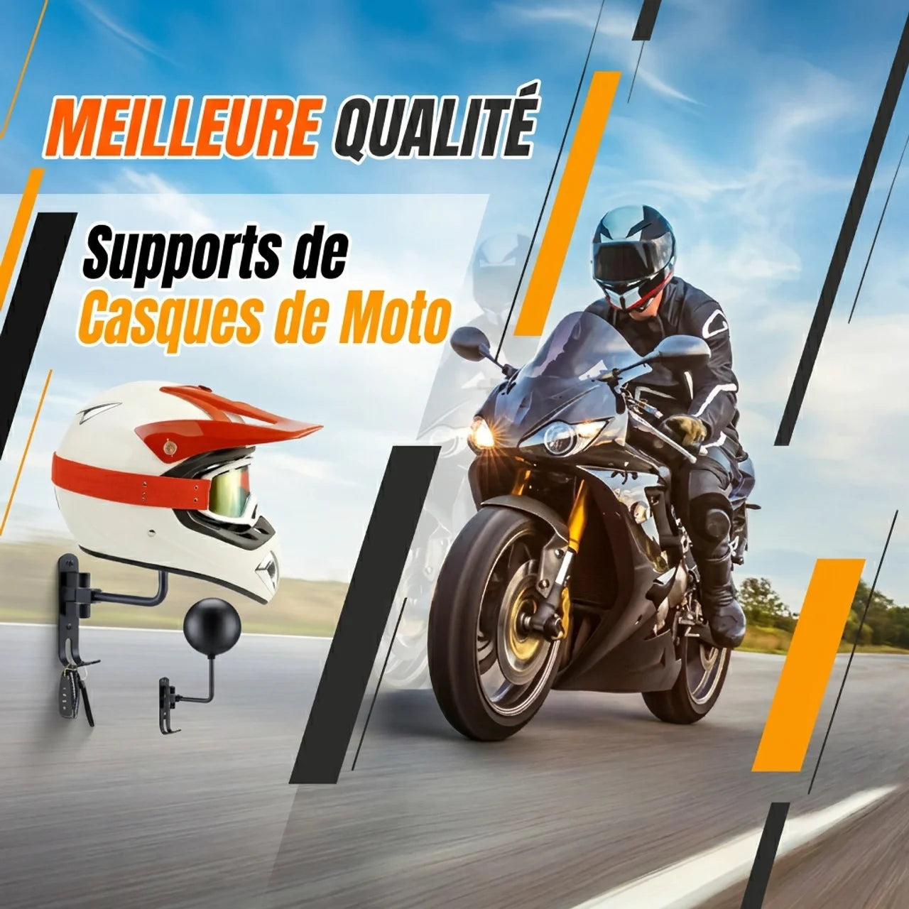 Support Casque Moto Pivotant 180°