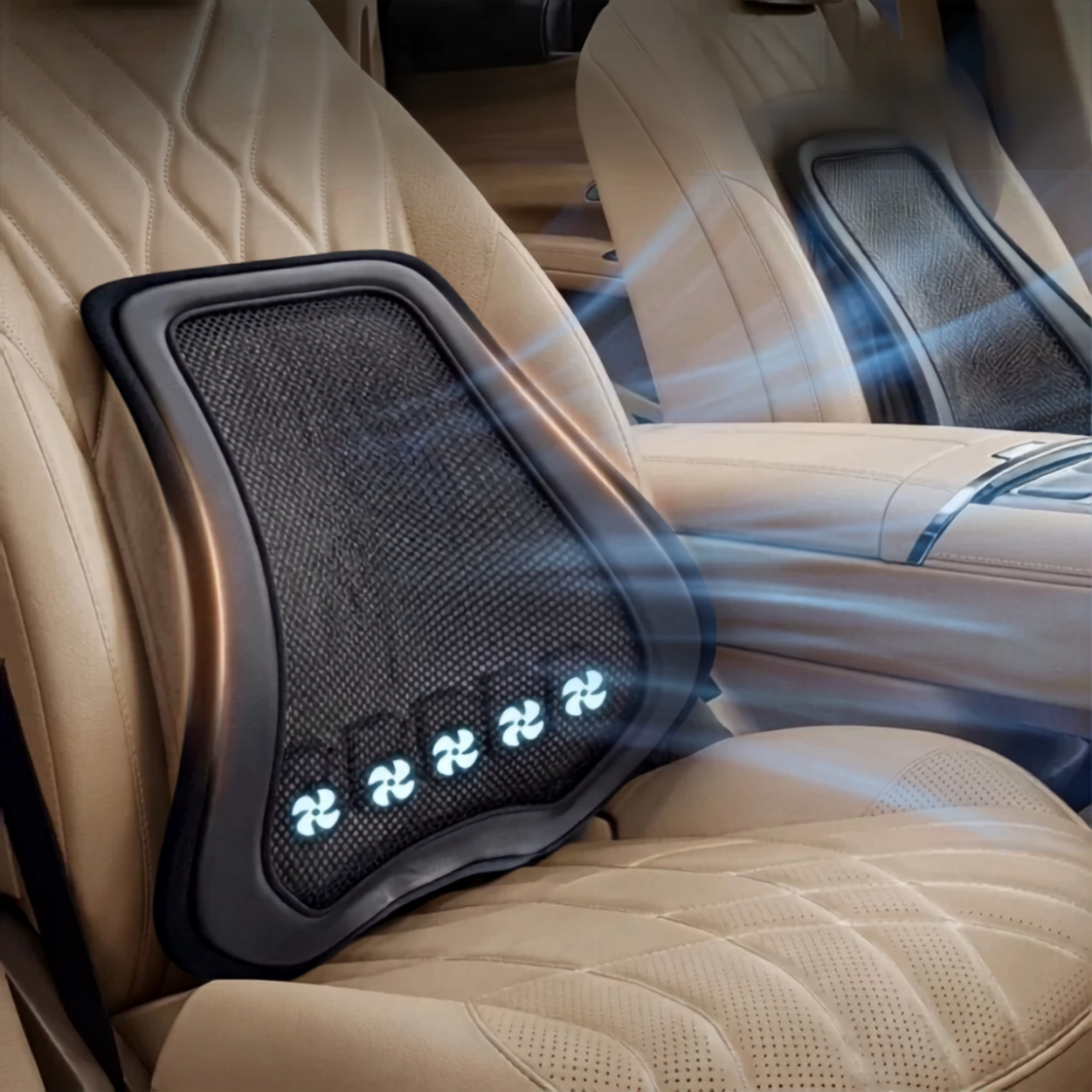 Support lombaire pour voiture avec ventilateur