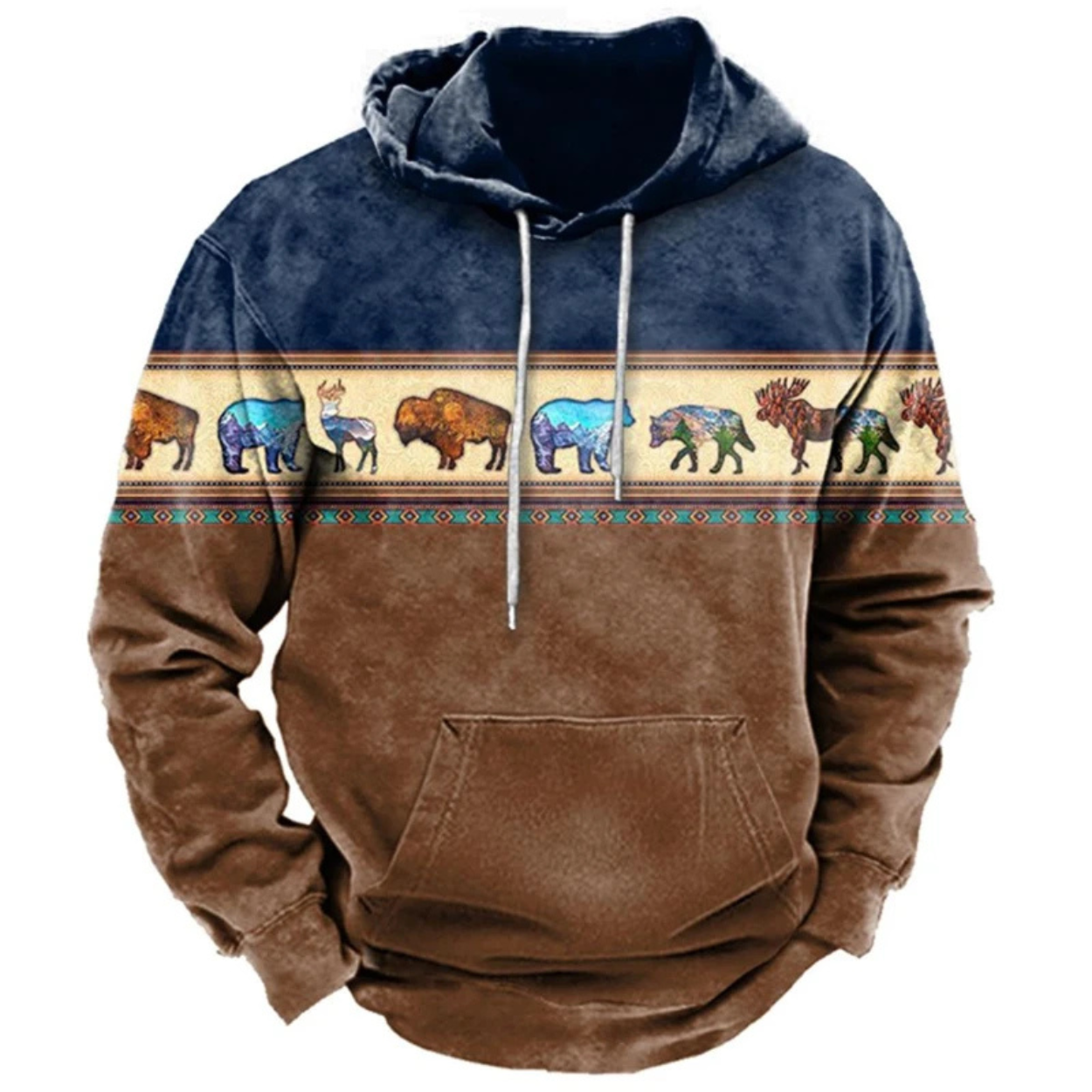Sweat à Capuche Imprimé 3D Motifs Uniques & Style Décontracté
