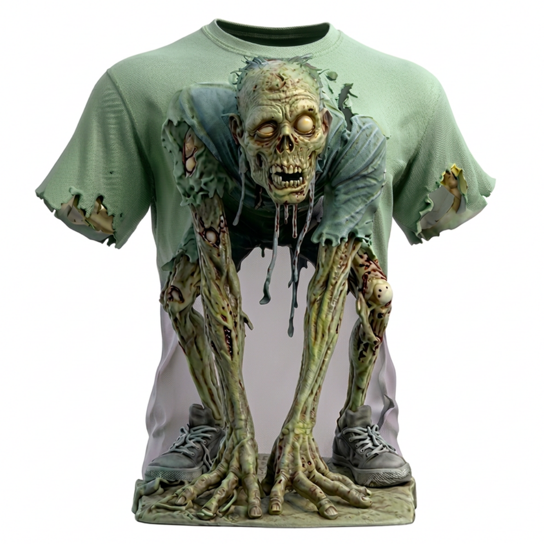 T-Shirt 3D Zombie Impression Réaliste Haute Définition