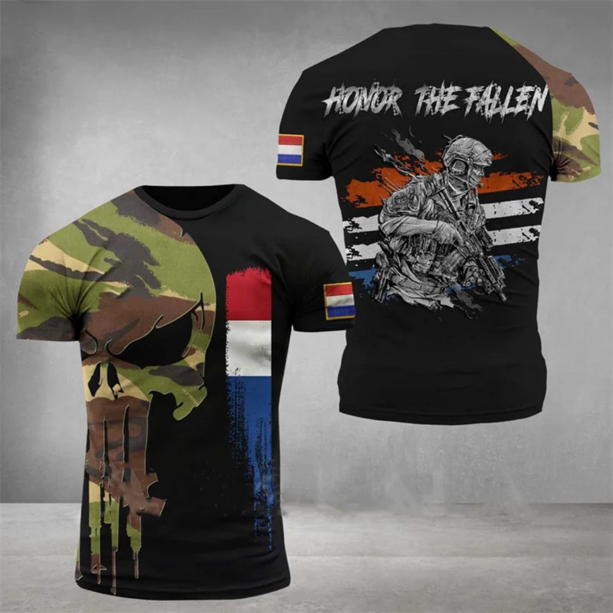T-shirt Militaire Patriotique Style Armée Fierté Nationale