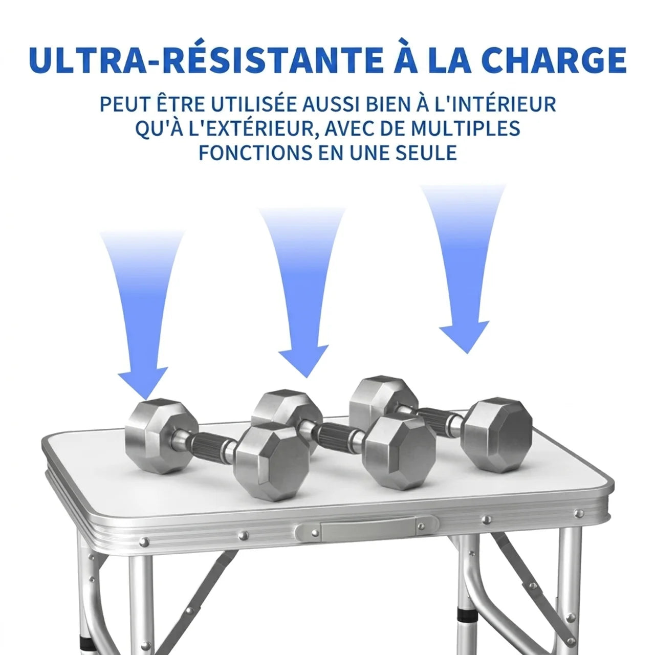 Table de Camping Pliante Mini en Aluminium Hauteur Réglable et Ultra Portable