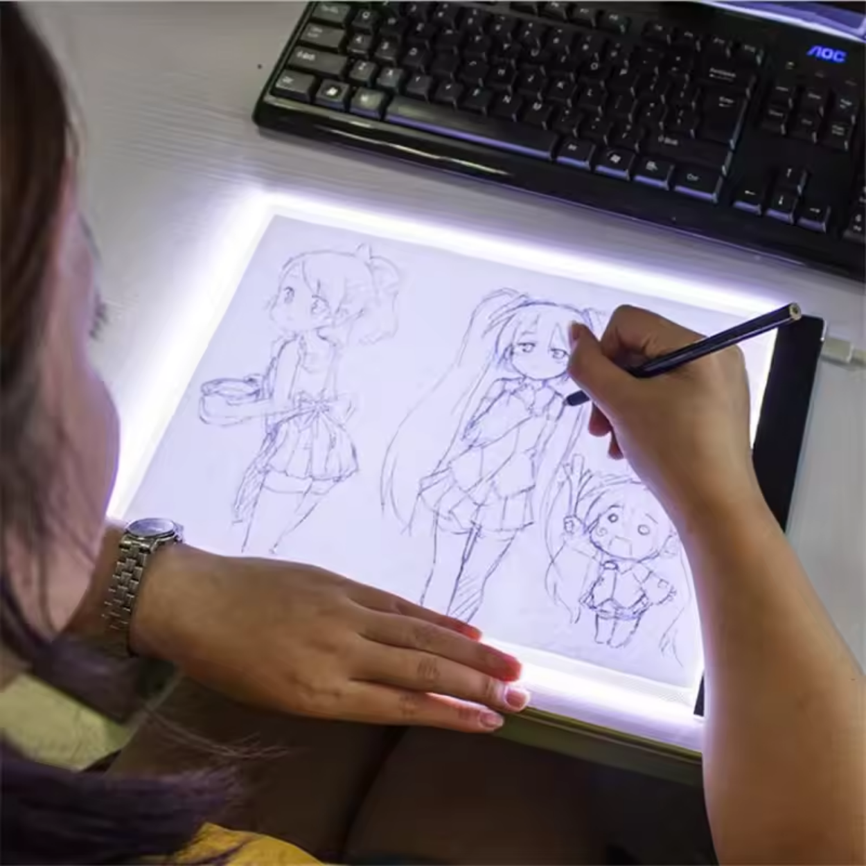 Tablette de Copie LED Ultra Mince Luminosité Réglable