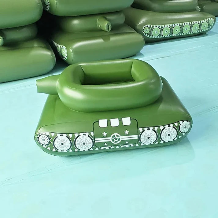 Tank Gonflable Piscine avec Pistolet à Eau Jouet Flottant PVC pour Enfants