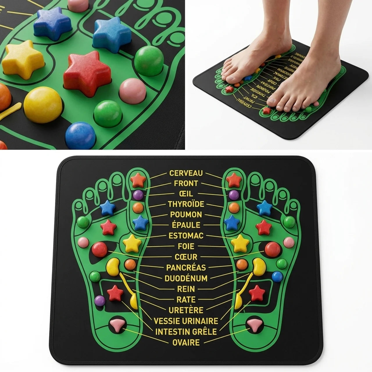 Tapis d’Acupression Réflexologie des Pieds Massage Plantaire Relaxant