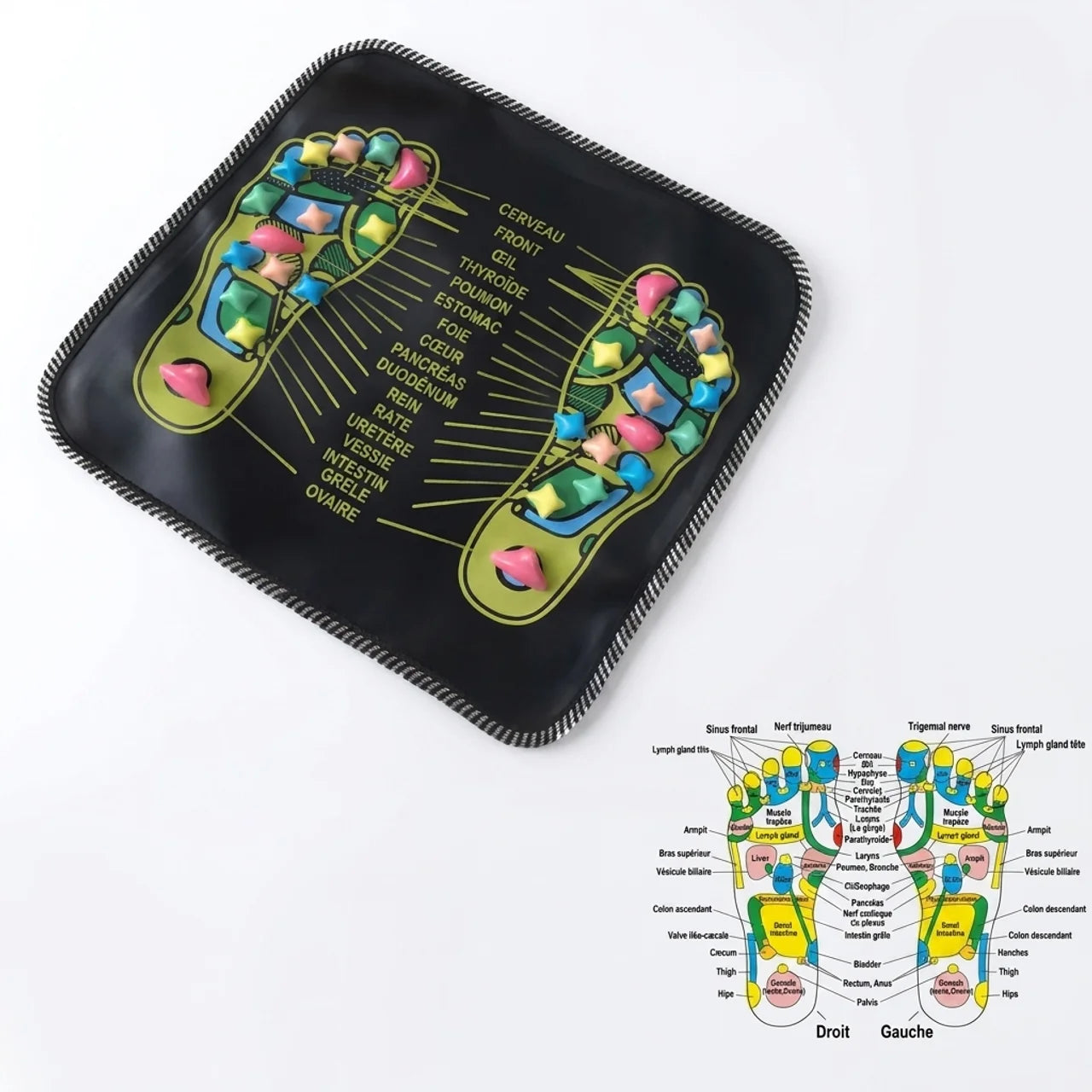 Tapis d’Acupression Réflexologie des Pieds Massage Plantaire Relaxant