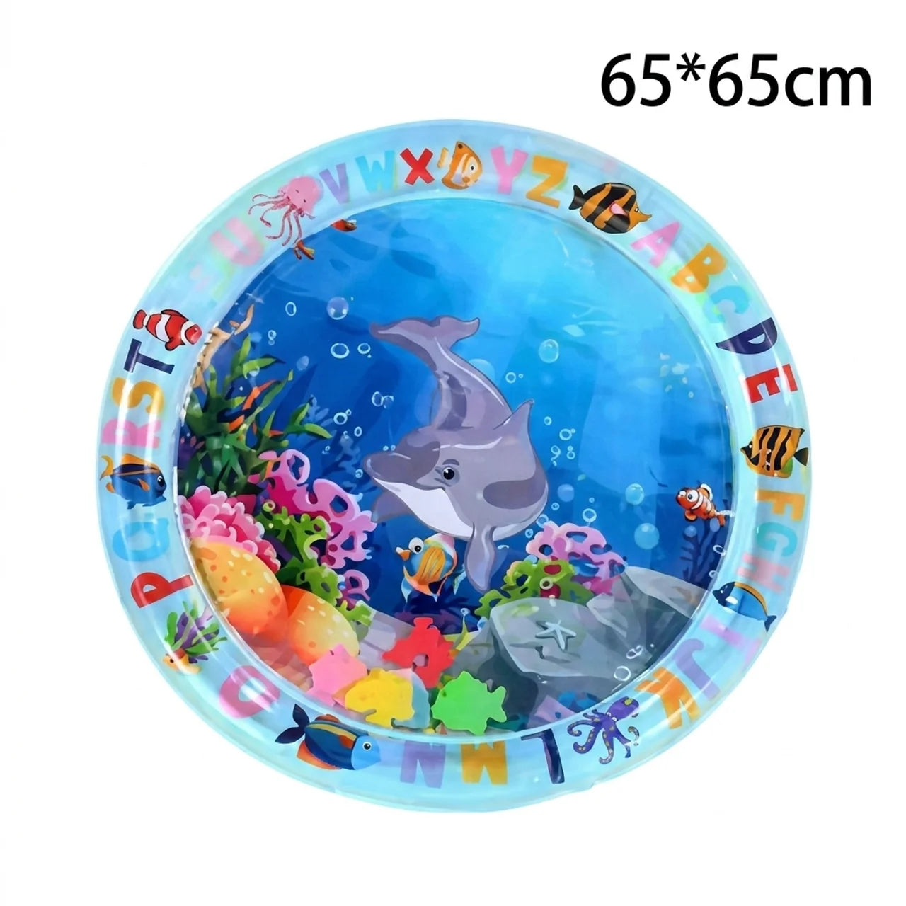 Tapis d'Eau Rafraîchissant pour Chat Gonflable avec Poissons Mobiles Intégrés