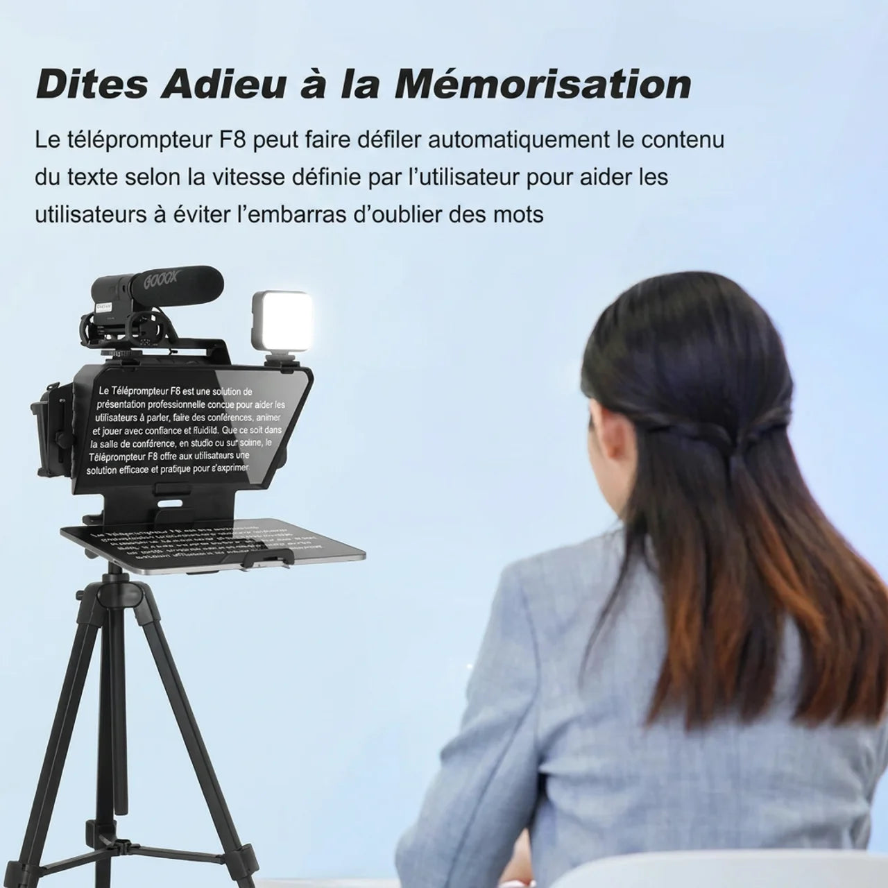 Téléprompteur Portable pour Caméra & Smartphone avec Télécommande Bluetooth
