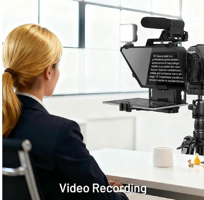 Téléprompteur Portable pour Caméra & Smartphone avec Télécommande Bluetooth