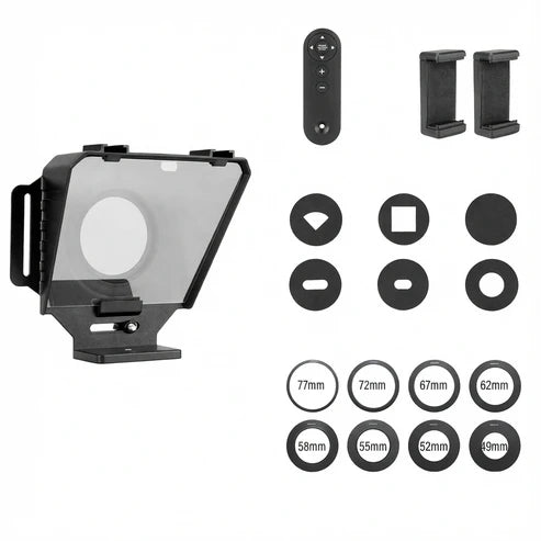 Téléprompteur Portable pour Caméra & Smartphone avec Télécommande Bluetooth