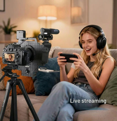 Téléprompteur Portable pour Caméra & Smartphone avec Télécommande Bluetooth