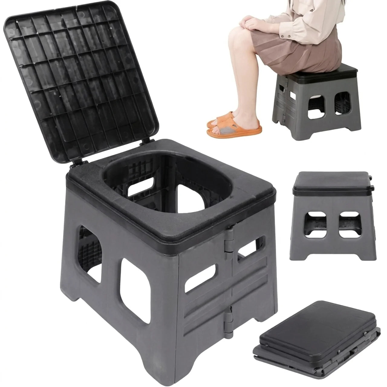 Toilette Portable Pliable de Camping WC de Voyage pour Camping-Car Randonnée