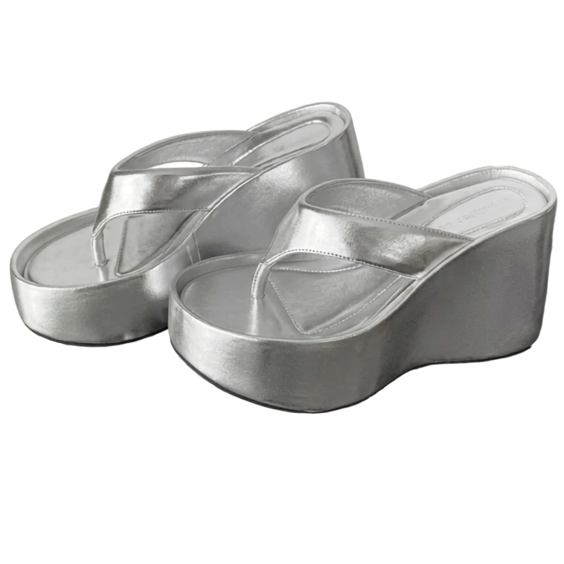 Tongs Plateforme Compensée Femme Mules Talon Épais Style Y2K