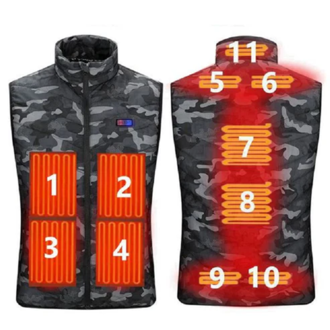 VESTE GYLET CHAUFFANTE ÉLECTRIQUE 11 ZONES