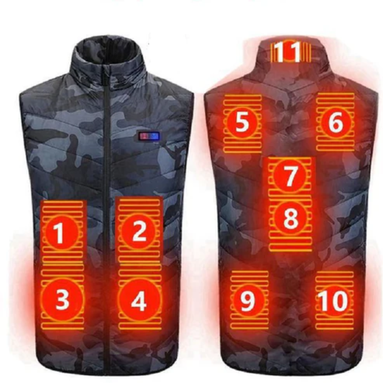 VESTE GYLET CHAUFFANTE ÉLECTRIQUE 11 ZONES