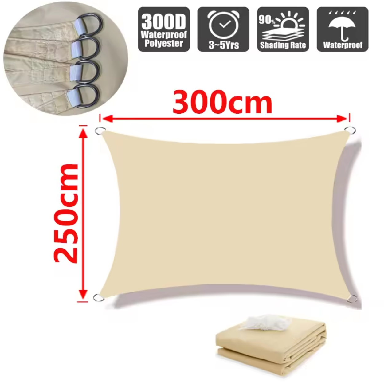 VOILE D'OMBRAGE IMPERMÉABLE EN POLYESTER