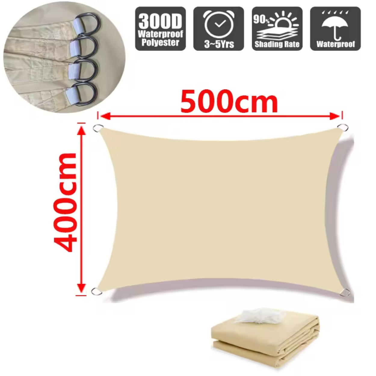 VOILE D'OMBRAGE IMPERMÉABLE EN POLYESTER