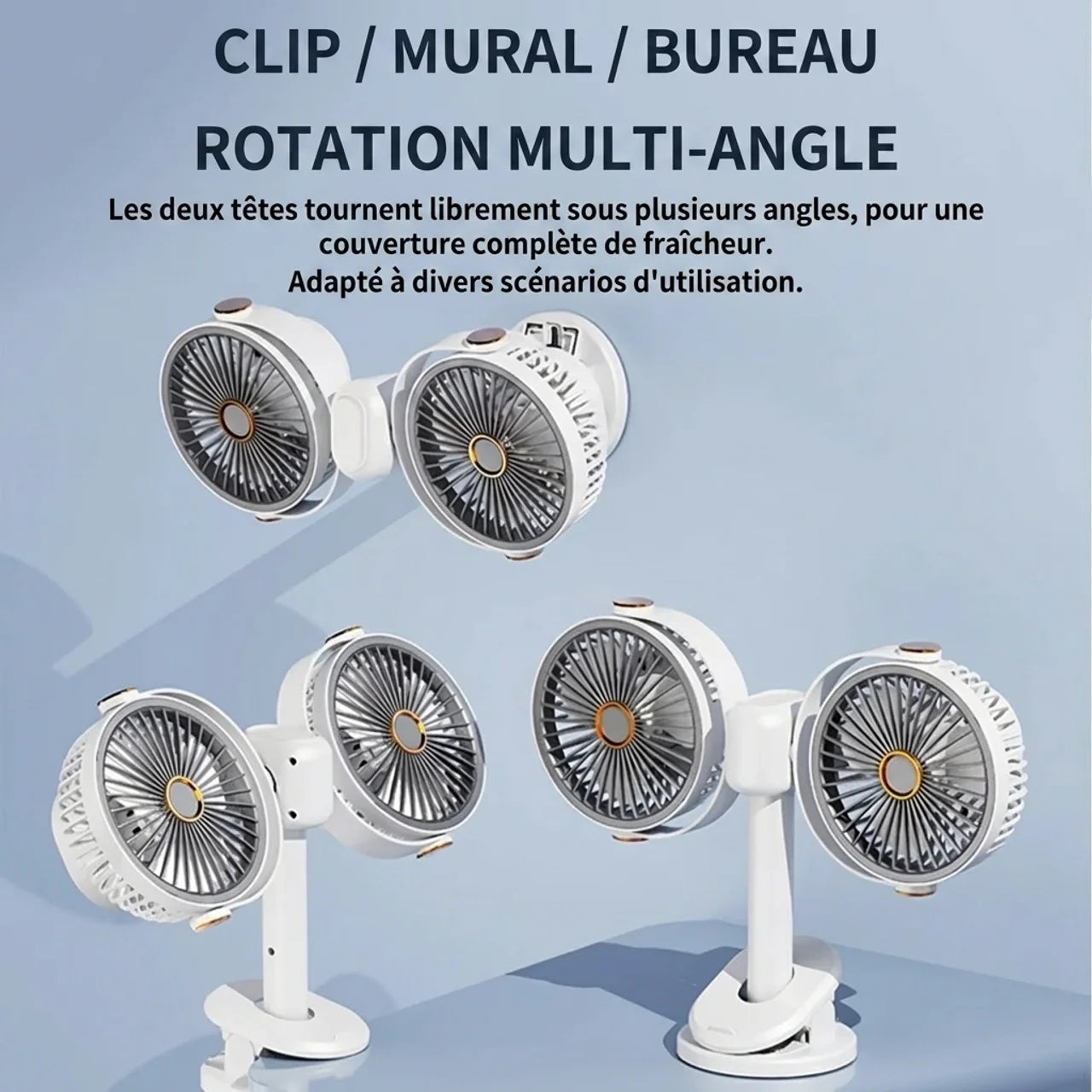 Ventilateur USB Portable Double Tête
