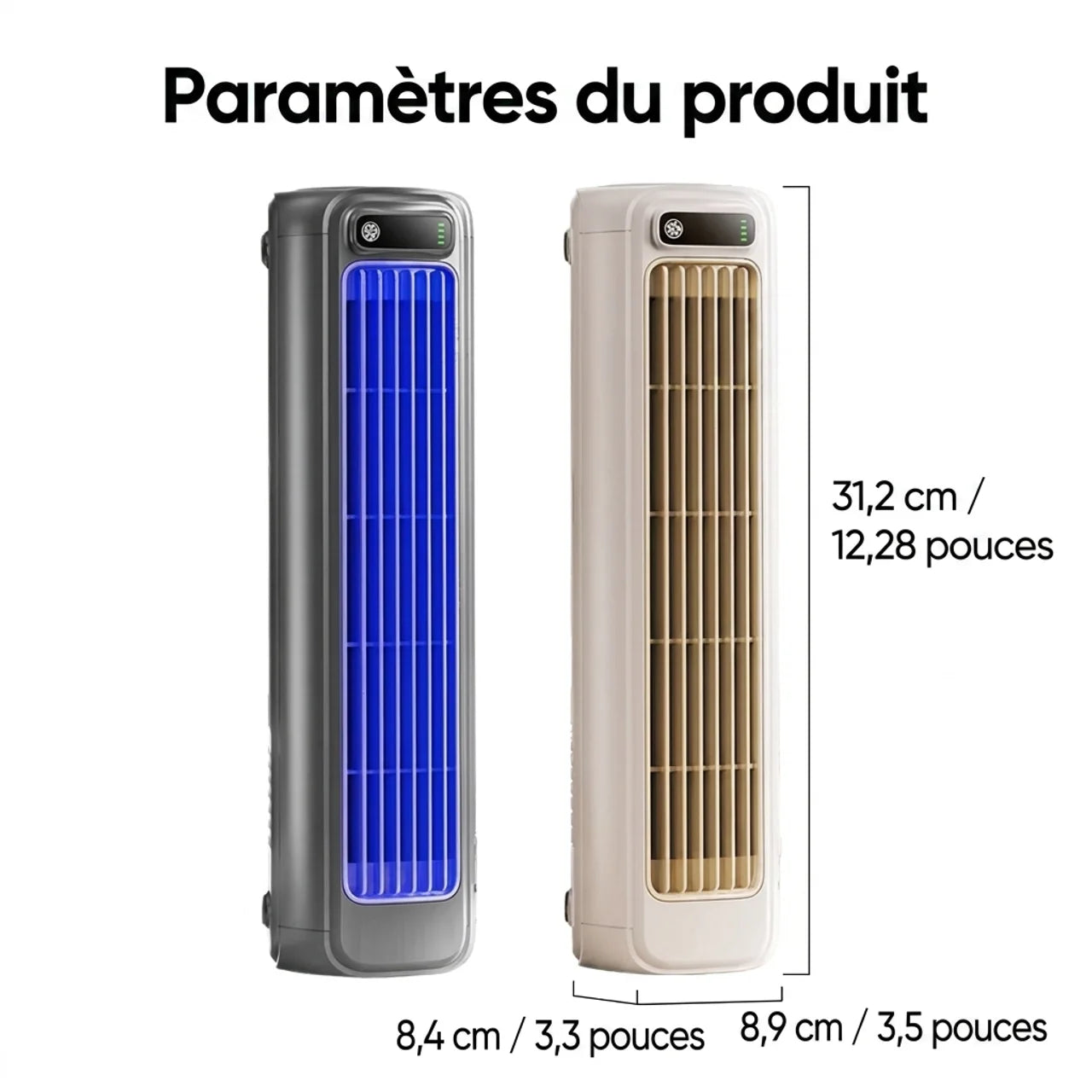 Ventilateur Circulateur d'Air Mural sans Perçage de Bureau Silencieux Rechargeable