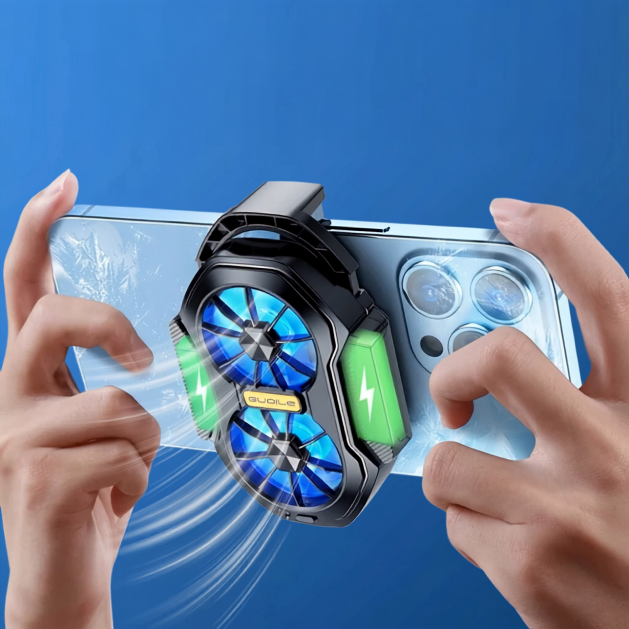 Ventilateur Double Turbine Rechargeable pour Smartphone iPhone Android