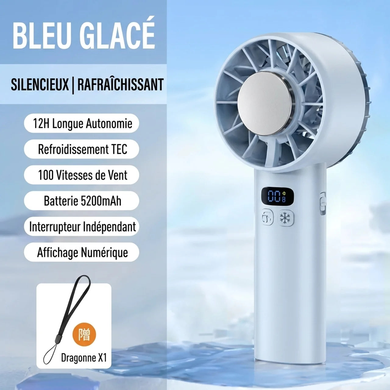 Ventilateur Glacé Portable USB