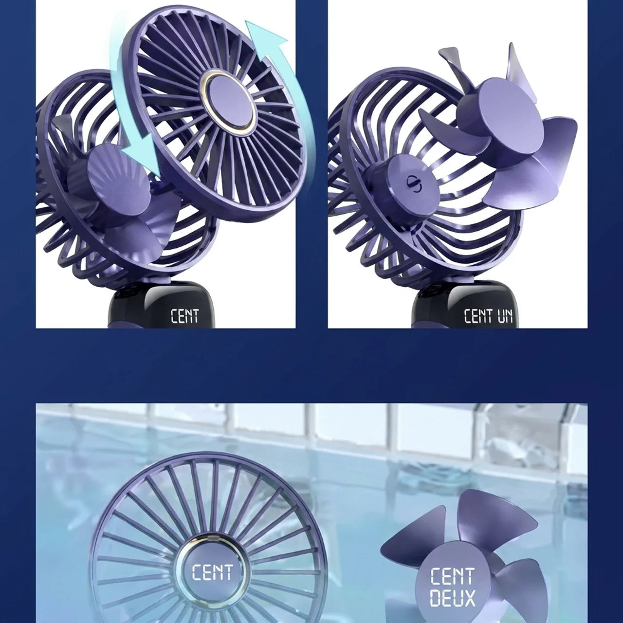 Ventilateur Portable Rechargeable LED