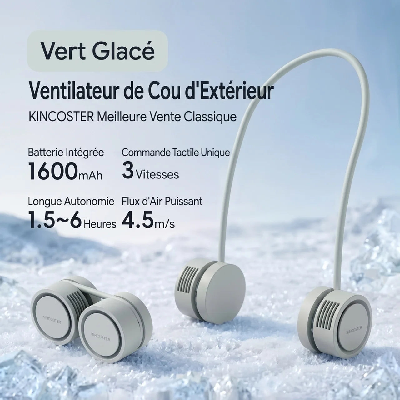 Mini Ventilateur de Cou Portable Pliable avec Diffuseur d'Huiles Essentielles