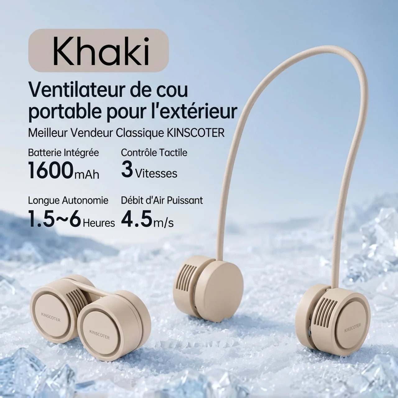 Mini Ventilateur de Cou Portable Pliable avec Diffuseur d'Huiles Essentielles