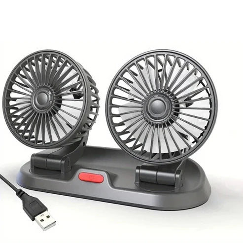 Ventilateur de Voiture Triple Tête 360° Réglable USB / 12V / 24V