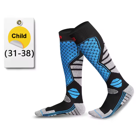 Chaussettes de Ski Thermiques à Compression Chaudes Respirantes & Antidérapantes