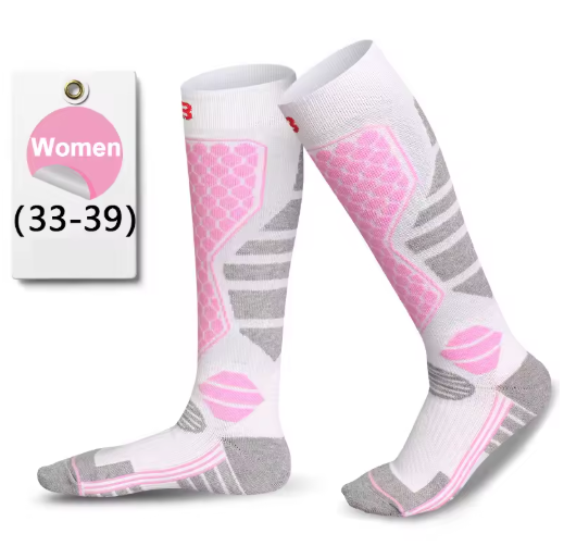 Chaussettes de Ski Thermiques à Compression Chaudes Respirantes & Antidérapantes