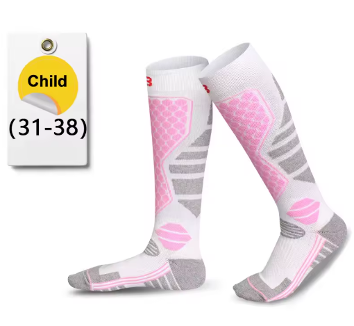 Chaussettes de Ski Thermiques à Compression Chaudes Respirantes & Antidérapantes