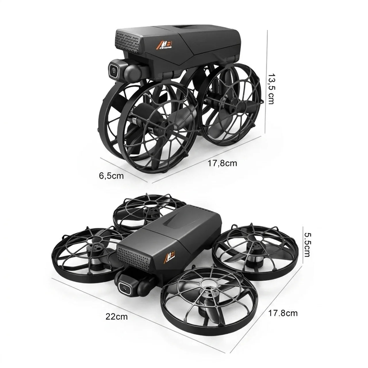 Drone Pliable M8 avec Écran Intégré et Double Caméra HD 8K