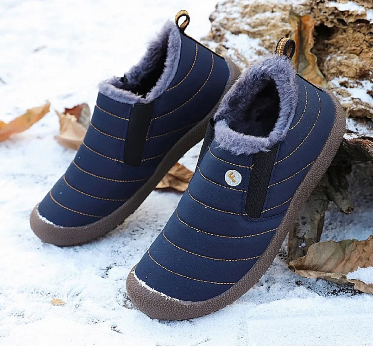 Chaussons Hiver Homme en Coton Doublés Polaire – Antidérapants et Imperméables