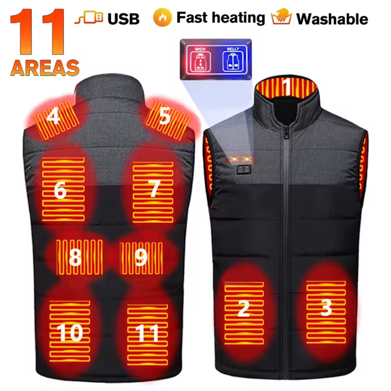 GILET CHAUFFANT USB BOUCLIER THERMIQUE PERSONNEL