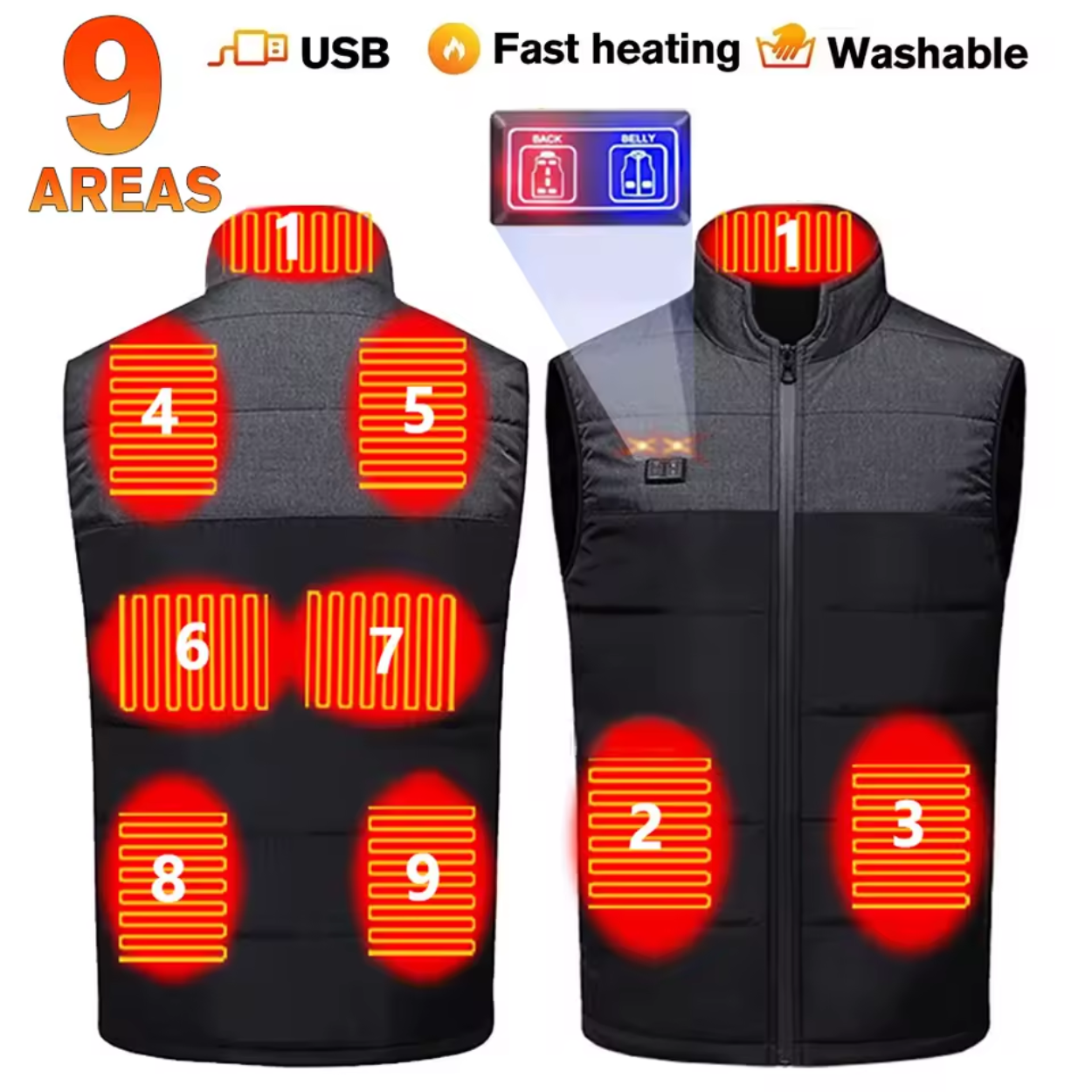 GILET CHAUFFANT USB BOUCLIER THERMIQUE PERSONNEL