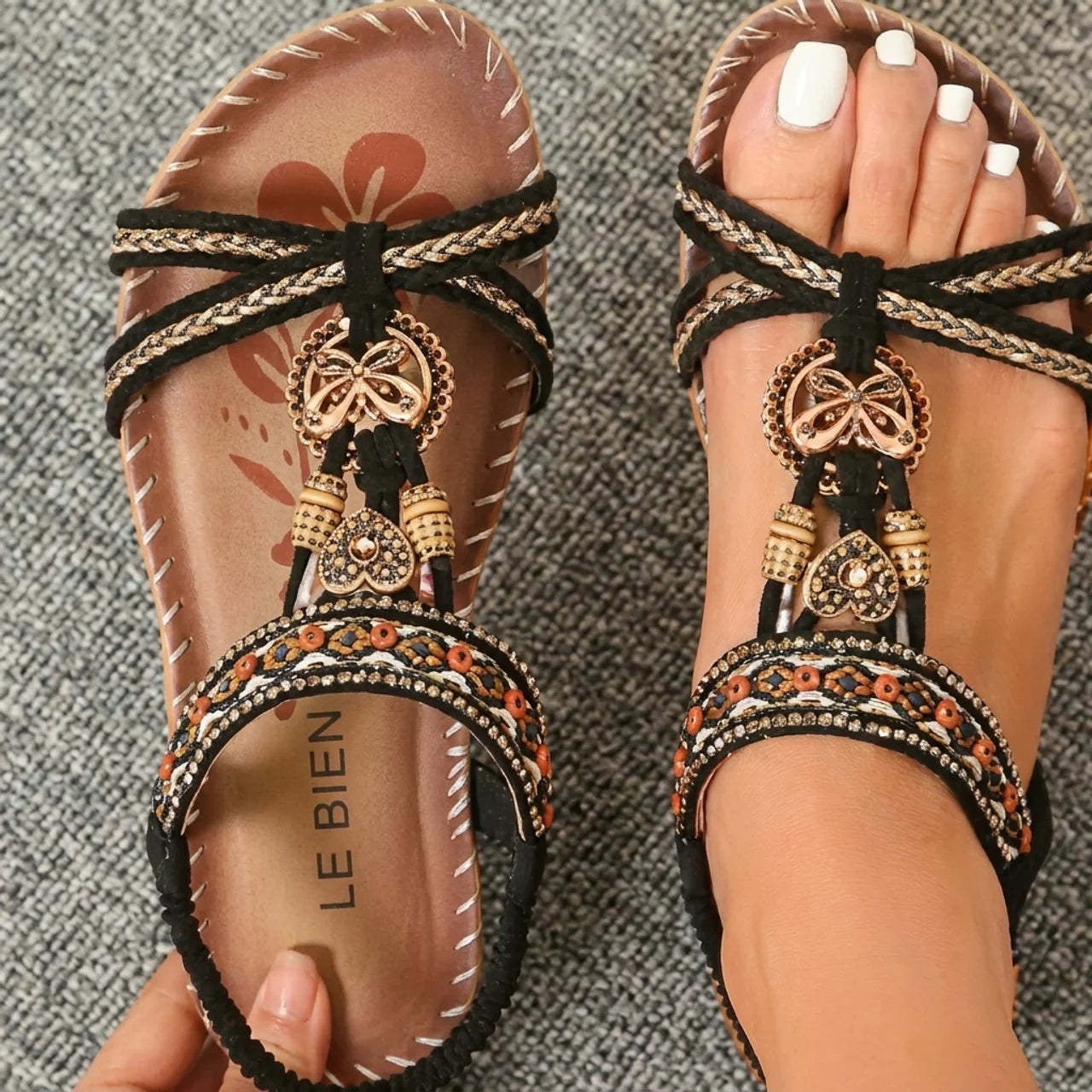 Sandales Femme Bohème à Perles