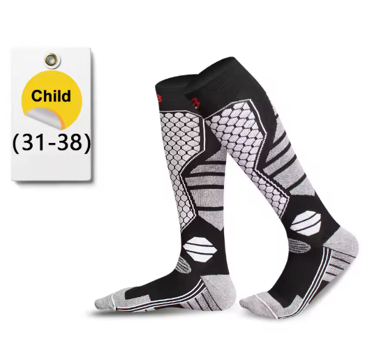 Chaussettes de Ski Thermiques à Compression Chaudes Respirantes & Antidérapantes